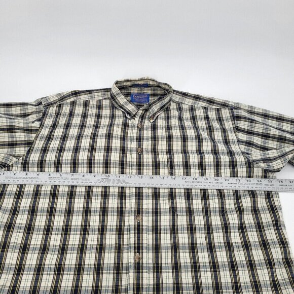 Pendleton Button Up Mens L Multicolor Plaid‎ Oceanside Short Sleeve 100% Cotton - Picture 5 of 8